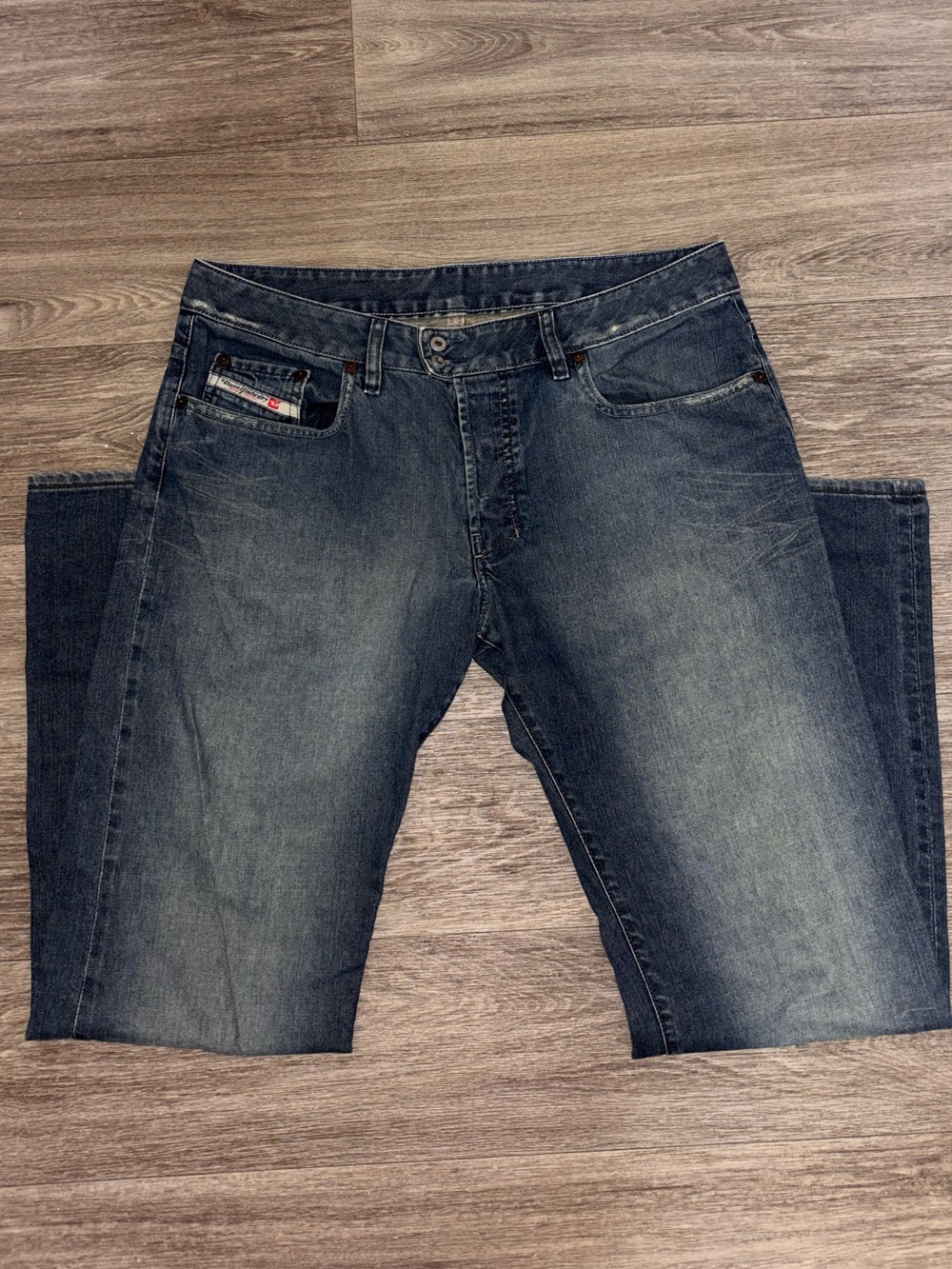 Diesel Y2K Straight Fit Washed Blue Jeans